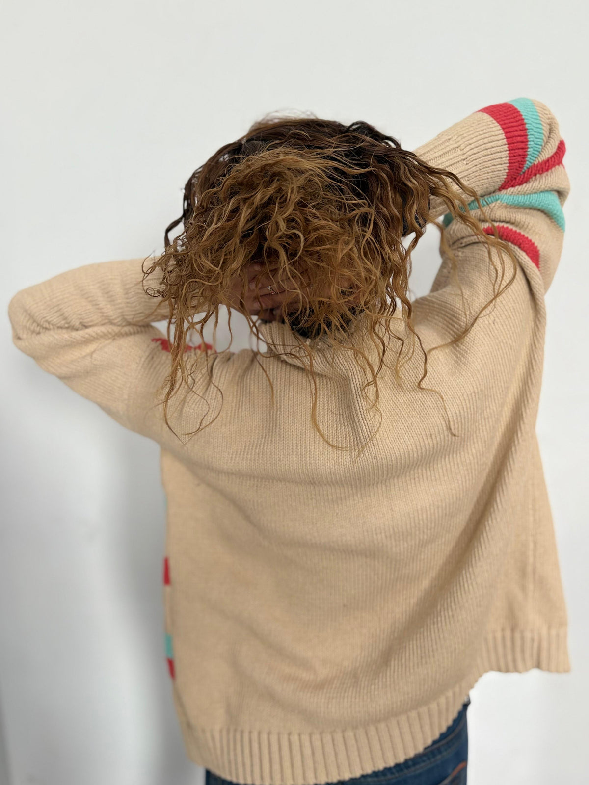 Elafonisi Cardigan - Tricolor Stripes.